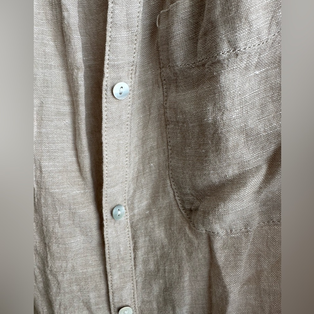 Rachel Zoe Linen Blend Beige Women's Top - Picture 2 of 4